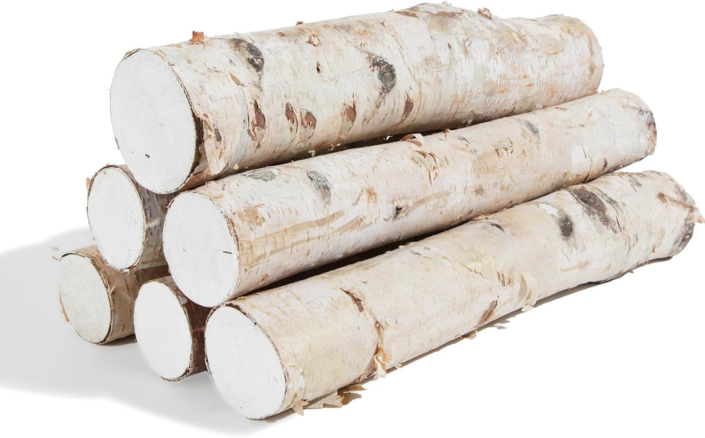 6 Pack Natural Birch Logs 2.3"-3.2" Dia. x 16.5" Length Q318