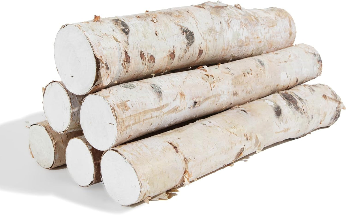 6 Pack Natural Birch Logs 2.3"-3.2" Dia. x 16.5" Length Q318