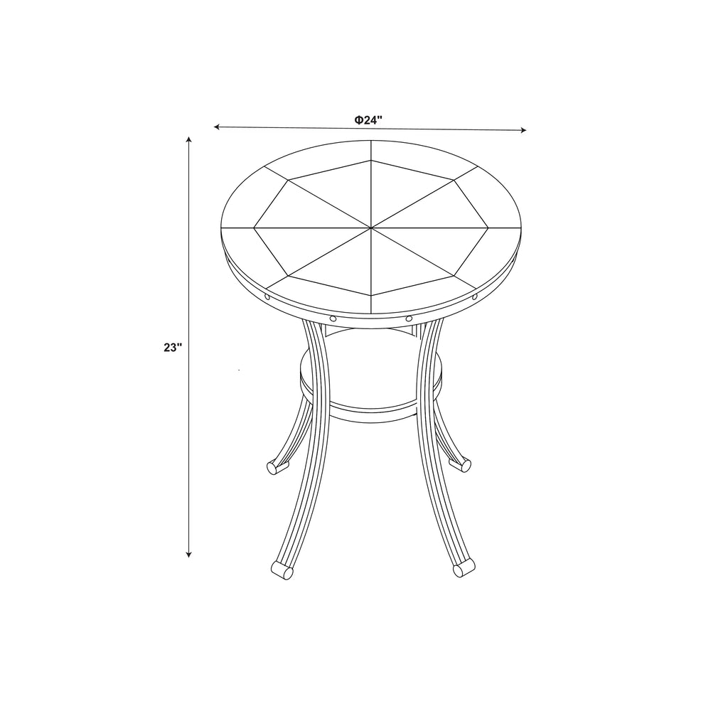 Round Indoor End Table with Shelf M42073