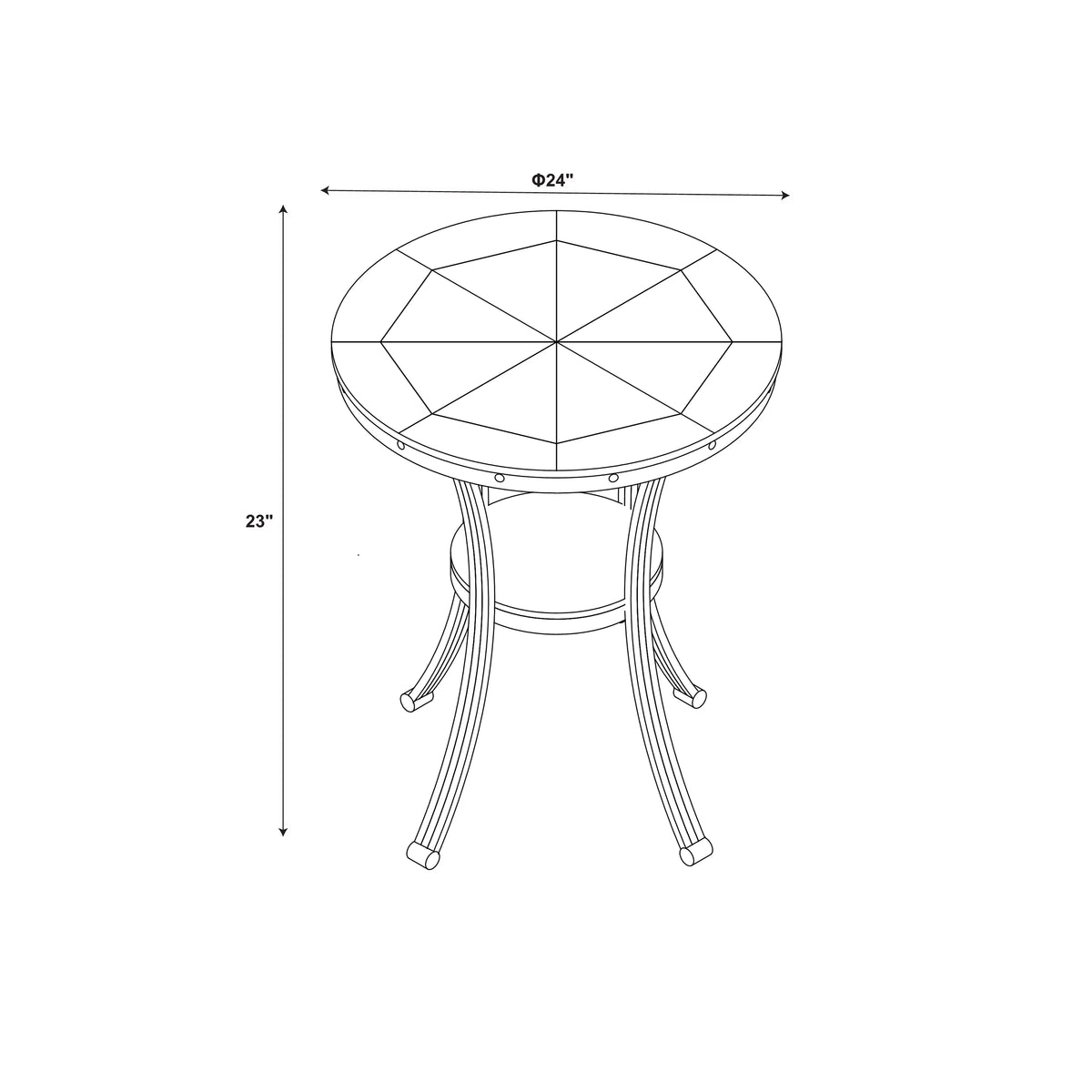 Round Indoor End Table with Shelf M42073