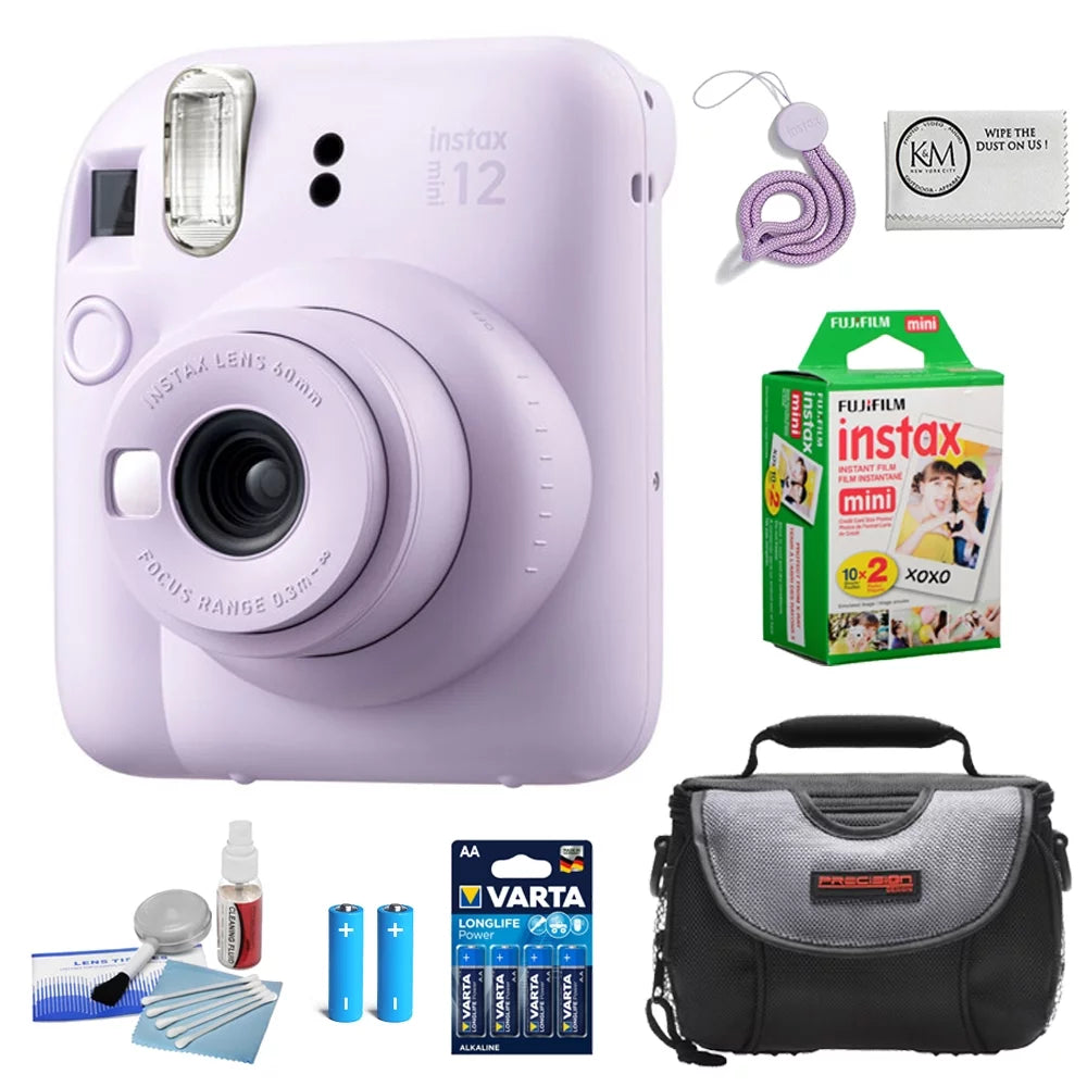 Lilac Purple Instant Film Camera with Case and Film W625967