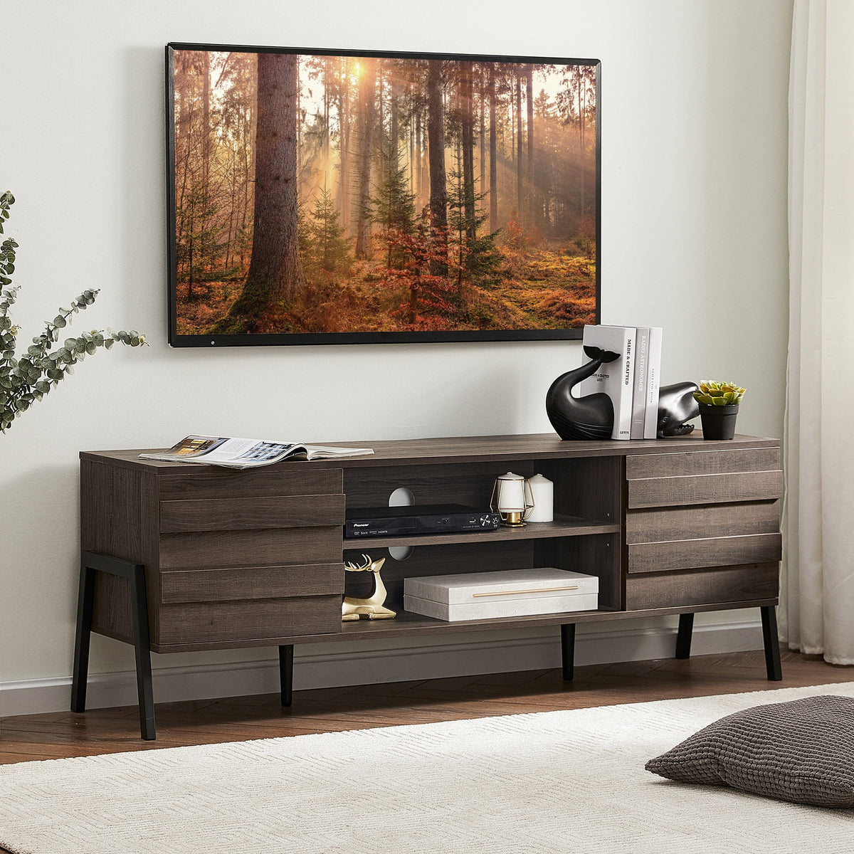 Brown TV Stand with 2 Doors V484688