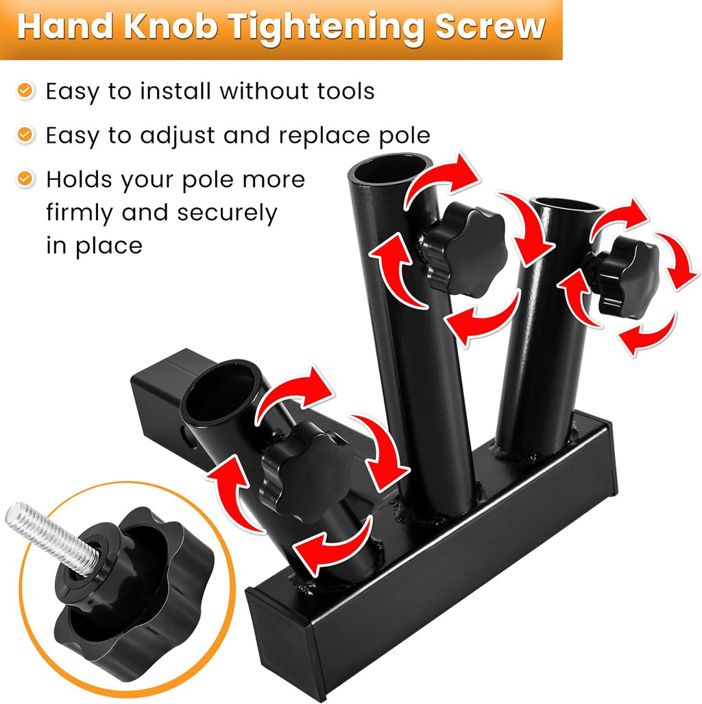 Black 3 Flagpole Hitch Mount Holder with 2 inch Hitch Receiver G204681