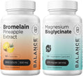 Bromelain 500mg 180 Capsules and Magnesium 200mg Supplement Combo F679
