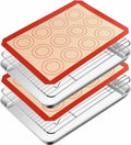 16 inch Stainless Steel Baking Sheet with Rack & Mat Set of 6 E9639