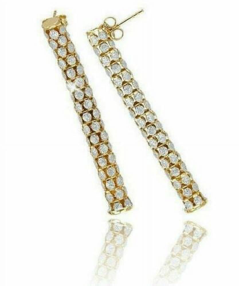 14k Yellow Gold Two Tone Dangle Earring T1894