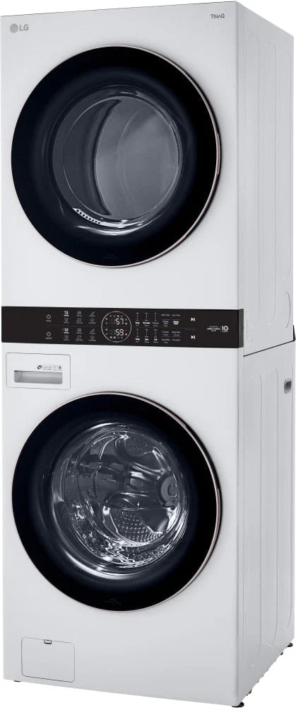 White Front Load Washer & Dryer Stacked Unit W9881