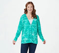 Aqua Marble Printed Button Front Cardigan A5348