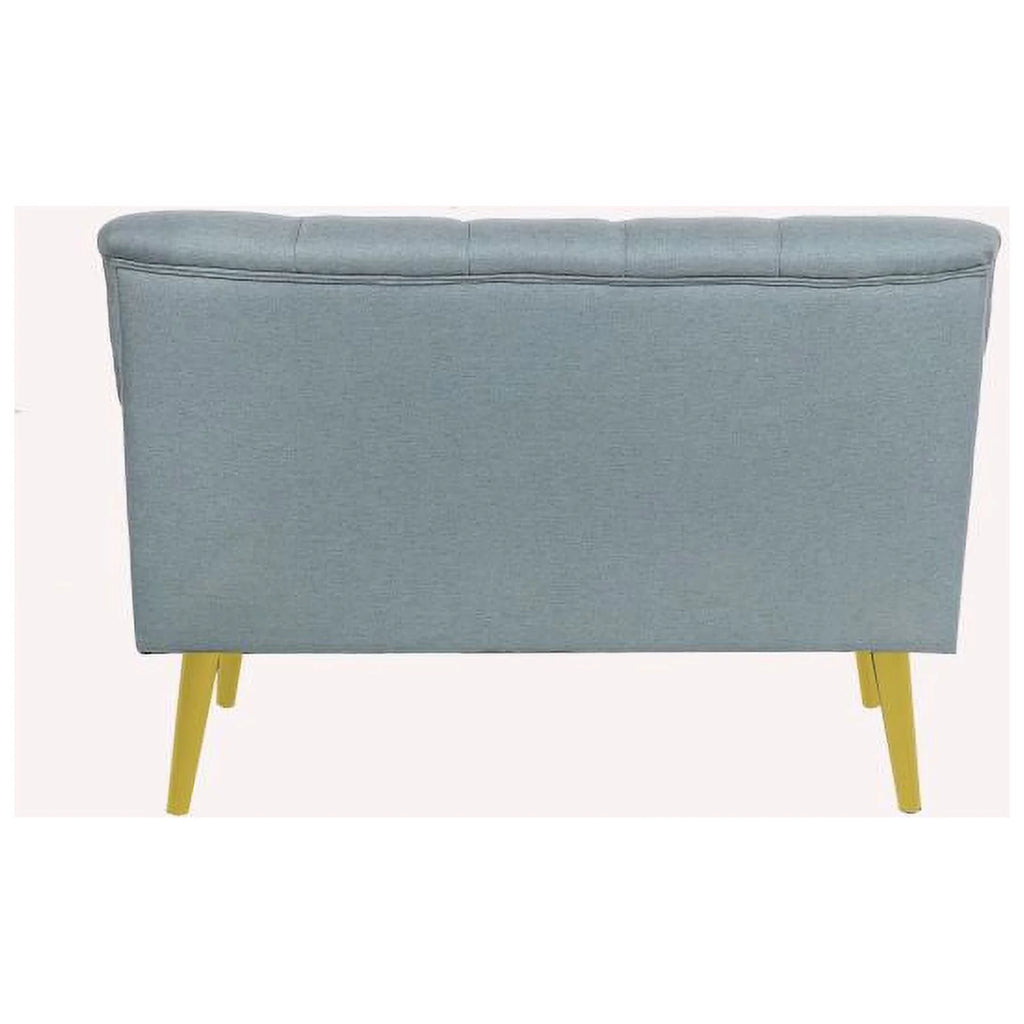 Light Blue Fabric Armless Loveseat H7158
