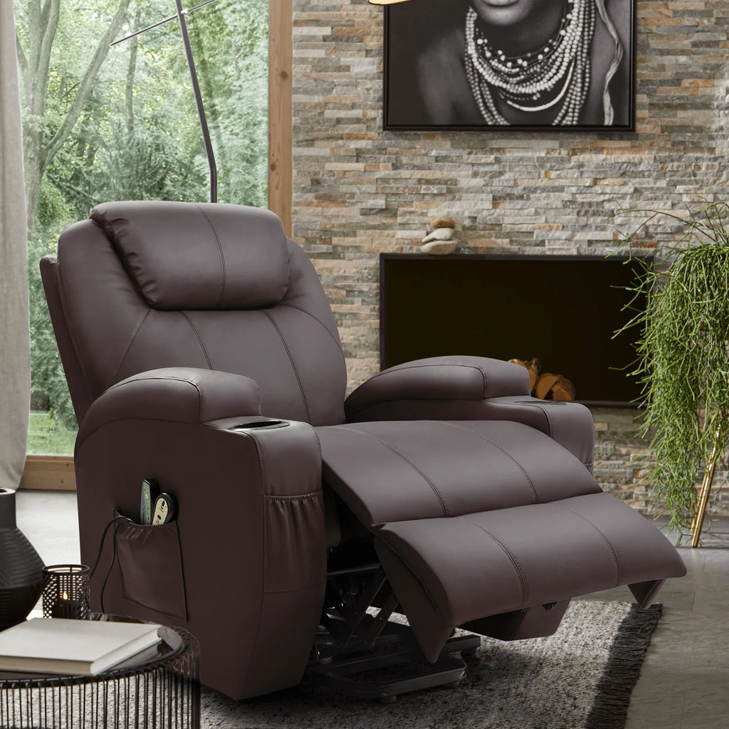 Black Faux Leather Power Lift Recliner I511