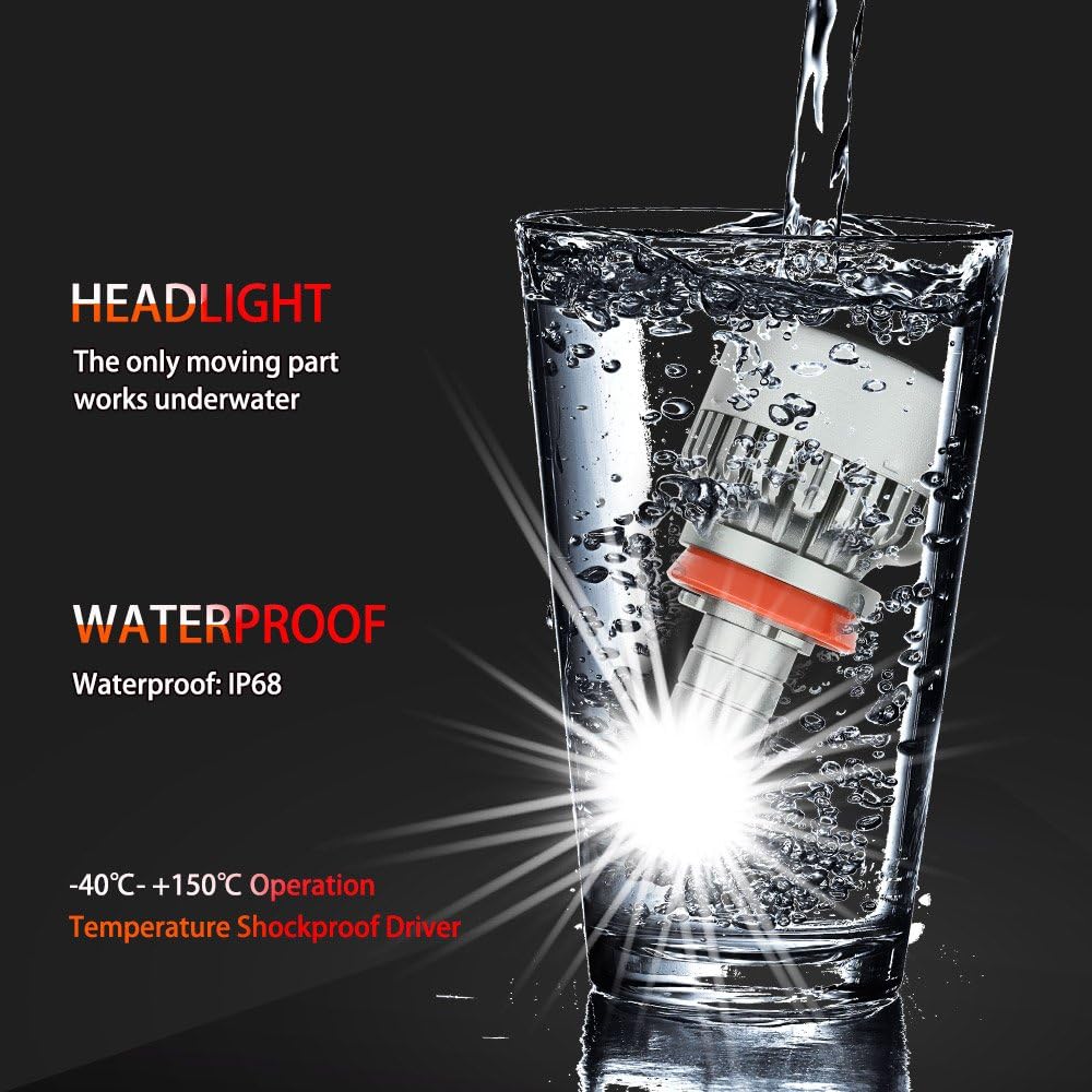 H11 LED Headlight Bulbs 6000K Low Beams Fog Lights Pack of 2 P129600