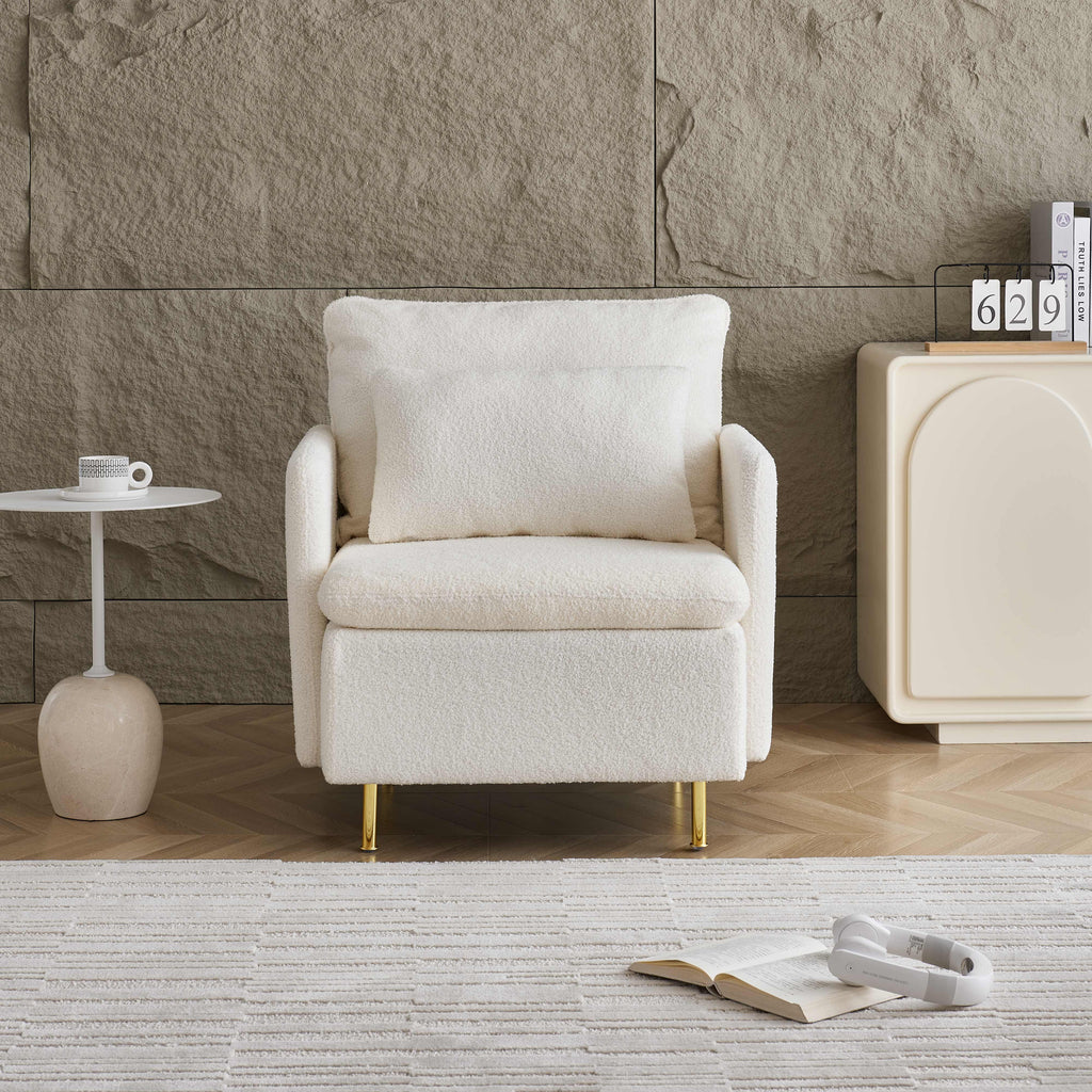 Ivory Sherpa Upholstered Accent Chair X925953