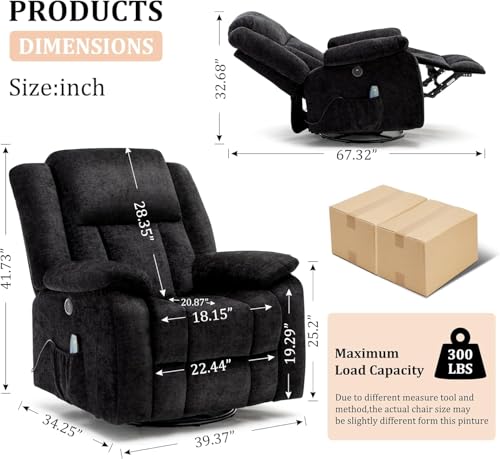 Rocker Recliner Chair with Massage and Heating R14410