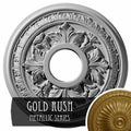 15 3/8x22OD x 4 1/4x22ID x 1 1/2x22P Hand-Painted Gold Ceiling Medallion G67040