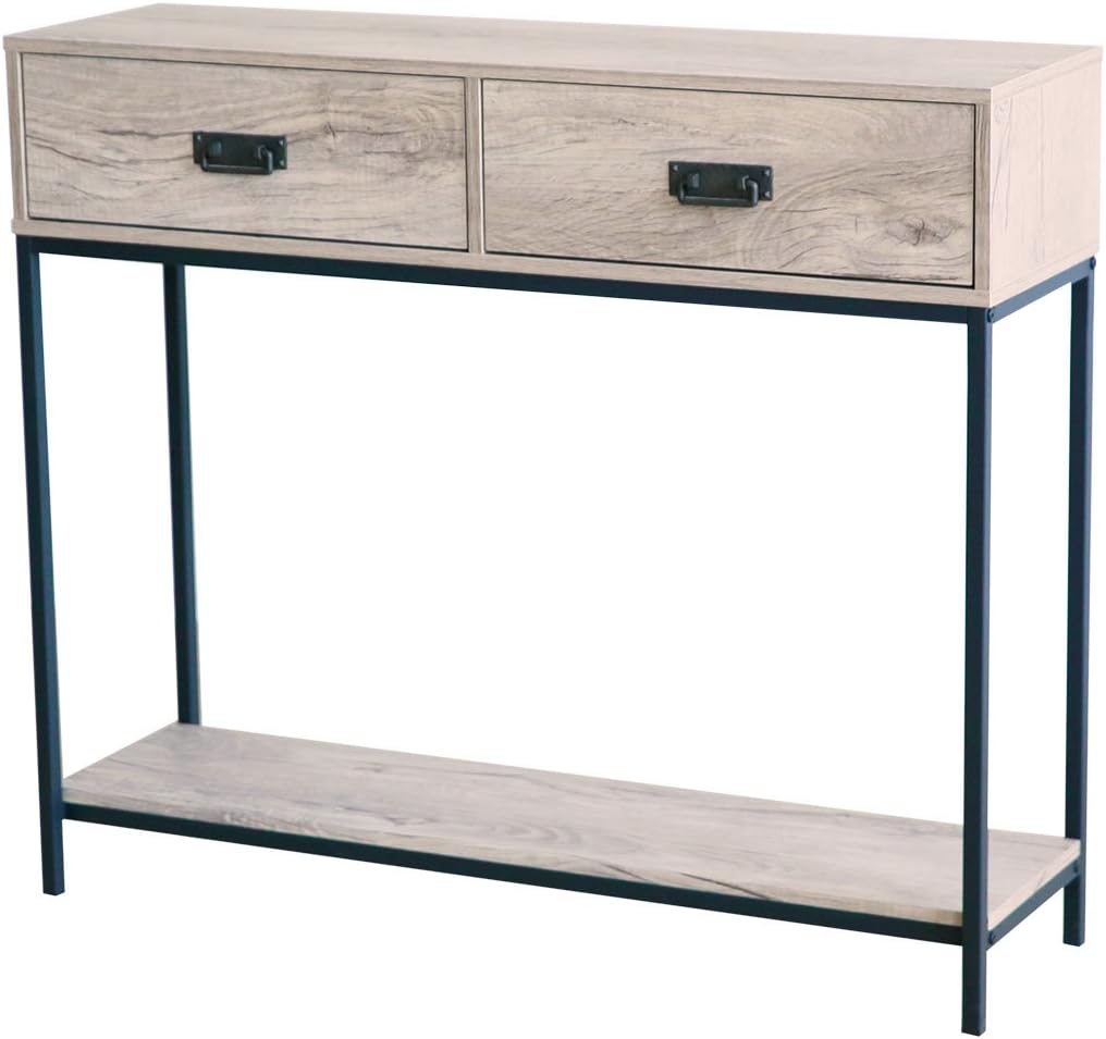 2 Drawer Oak Wood Console Table L712820