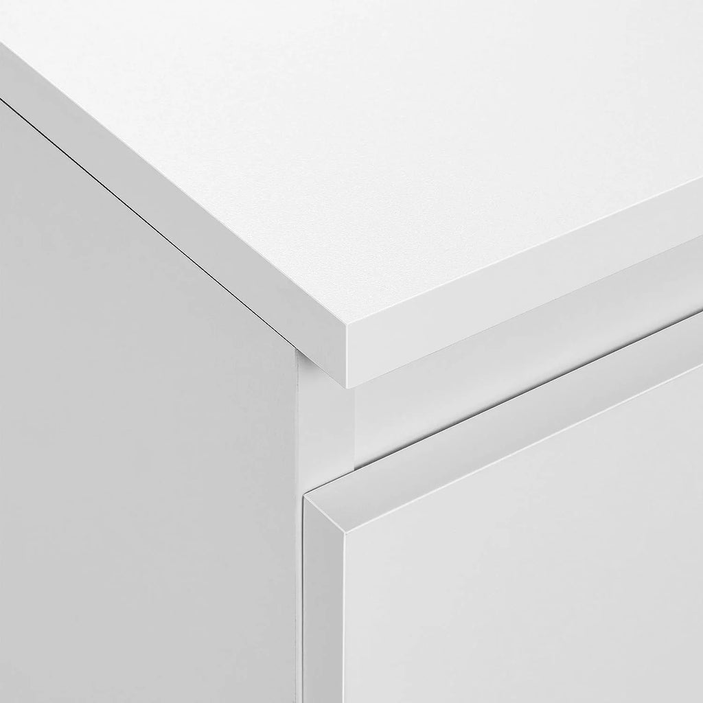 White 3 Drawer Wooden Nightstand L671480