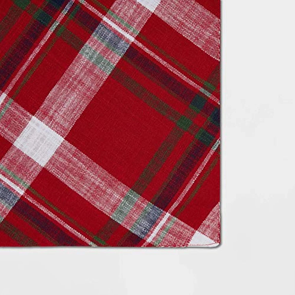 Cotton Red Multi-Plaid Flannel 72" x 14" Table Runner D5190