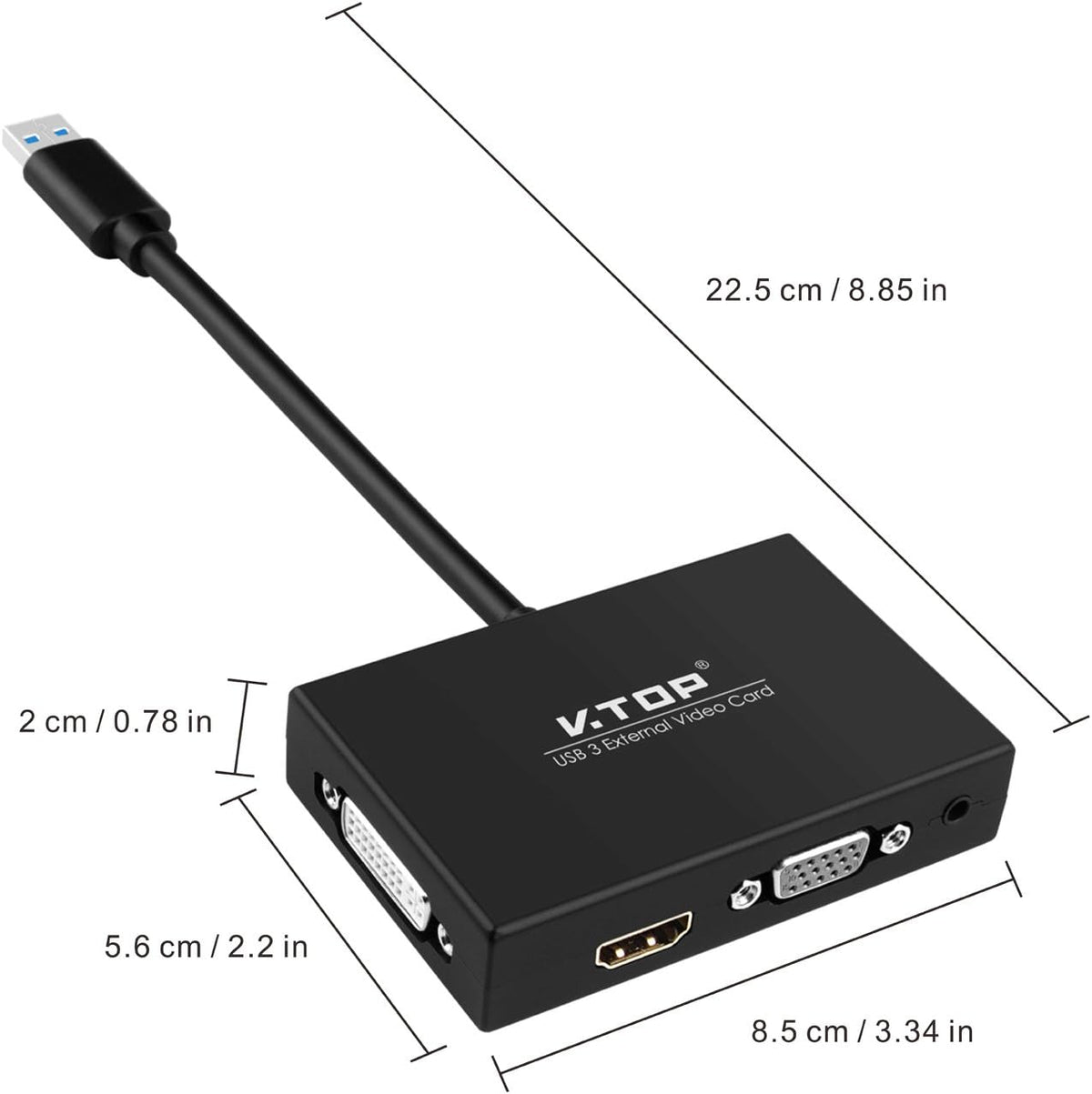 USB 3.0 to HDMI-DVI-VGA Video Graphics Card Adapter S755
