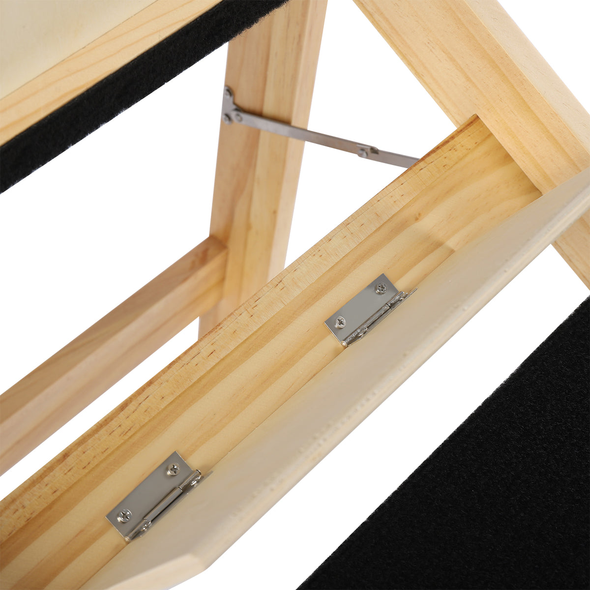 Pet Stairs Foldable Pine Wood Natural Black X40138