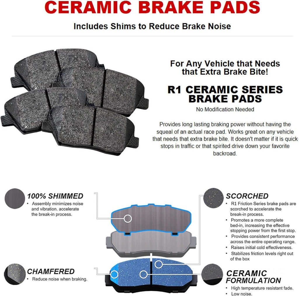 Drilled and Slotted Brake Rotors with Ceramic Brake Pads W530486