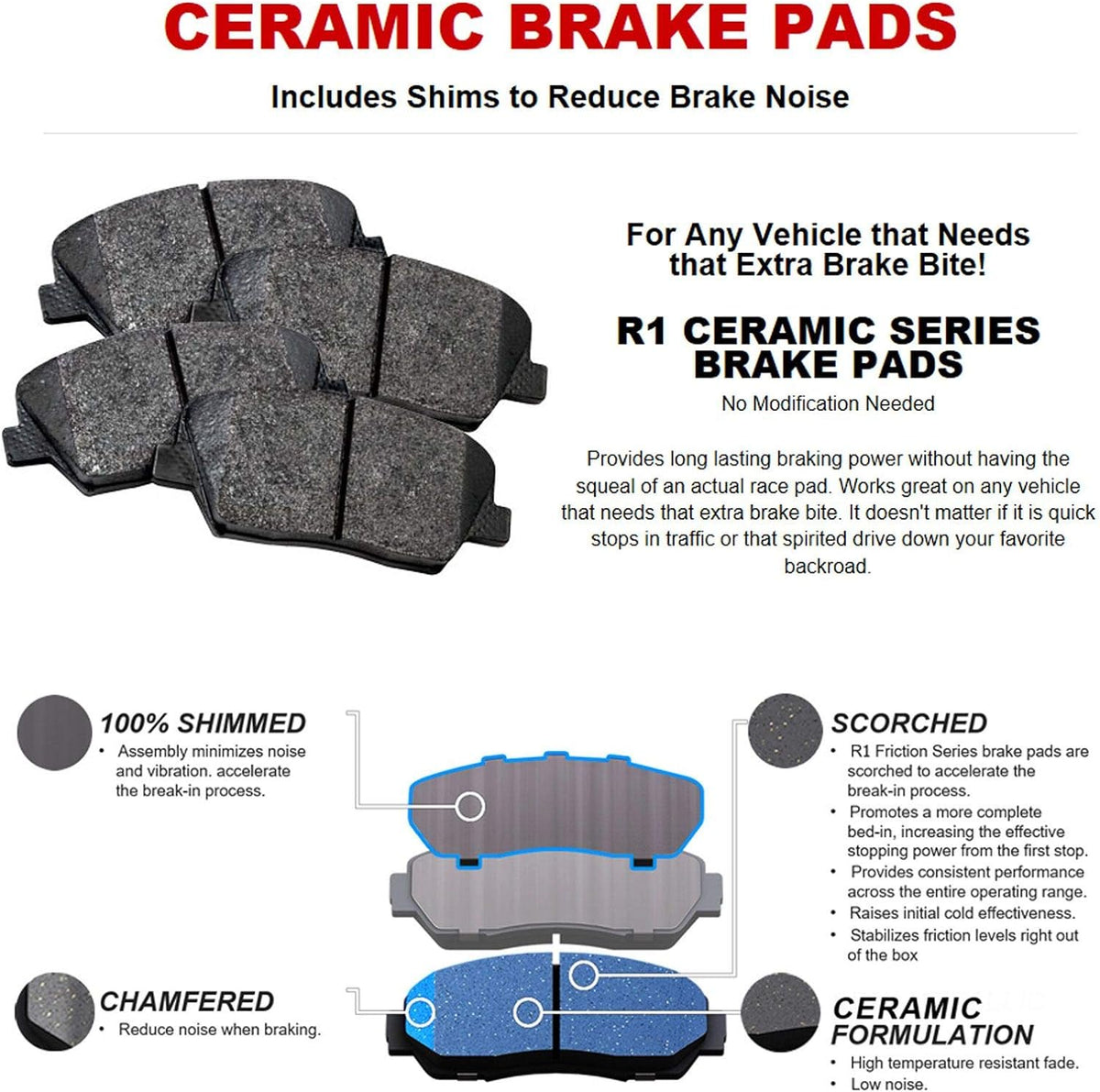 Drilled and Slotted Brake Rotors with Ceramic Brake Pads W530486