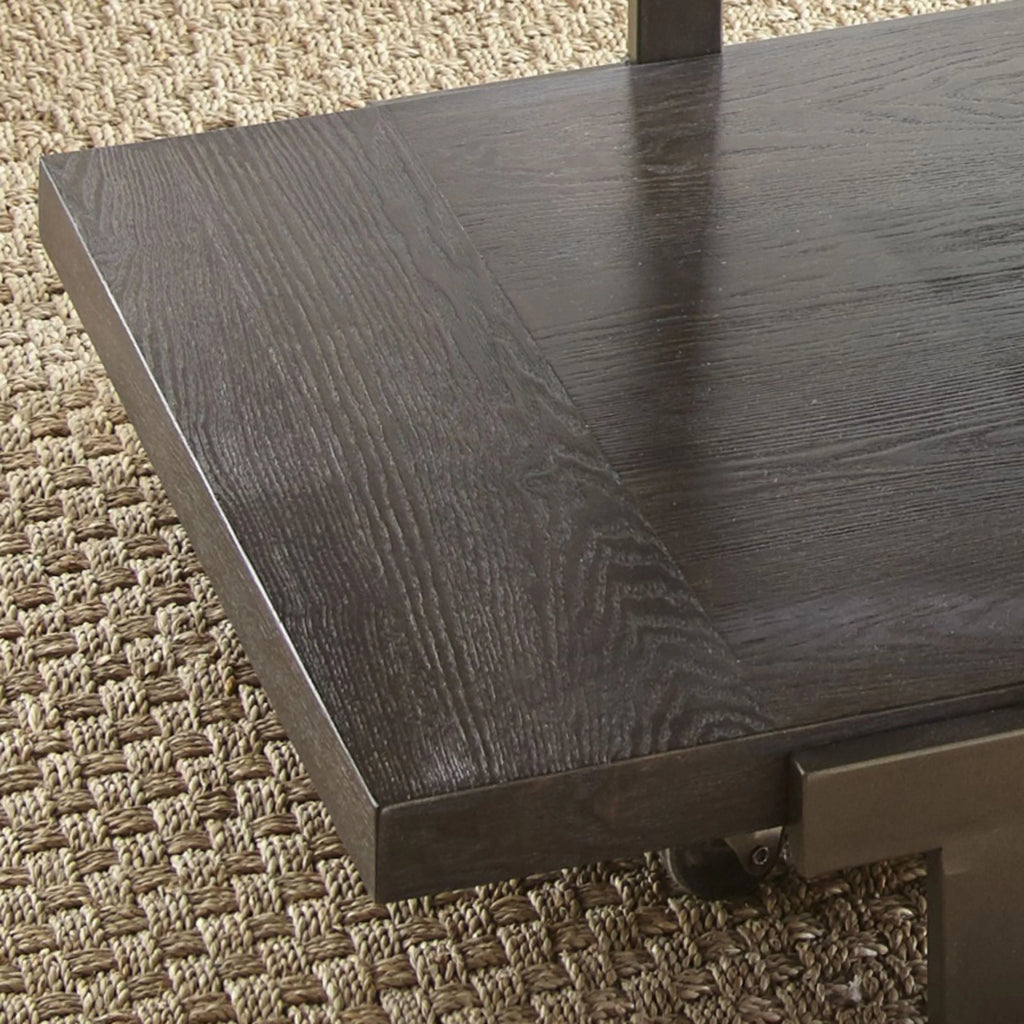 Rustic Industrial Cocktail Table with Bottom Shelf L110771