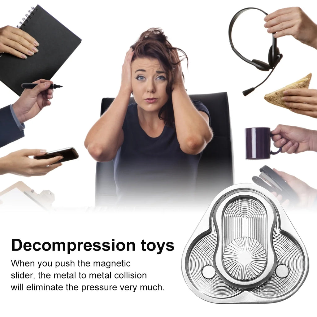Rotary Push Toy Finger Spinner Stainless Steel Triangle Sensory Hand Toy T365
