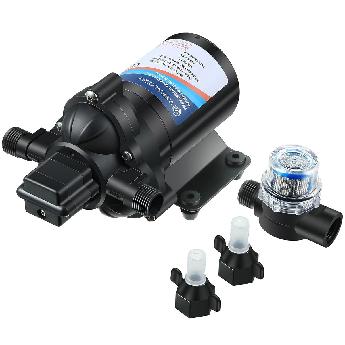 12V Diaphragm Water Pump with Pressure Switch 3.5 GPM 45 PSI Z16806
