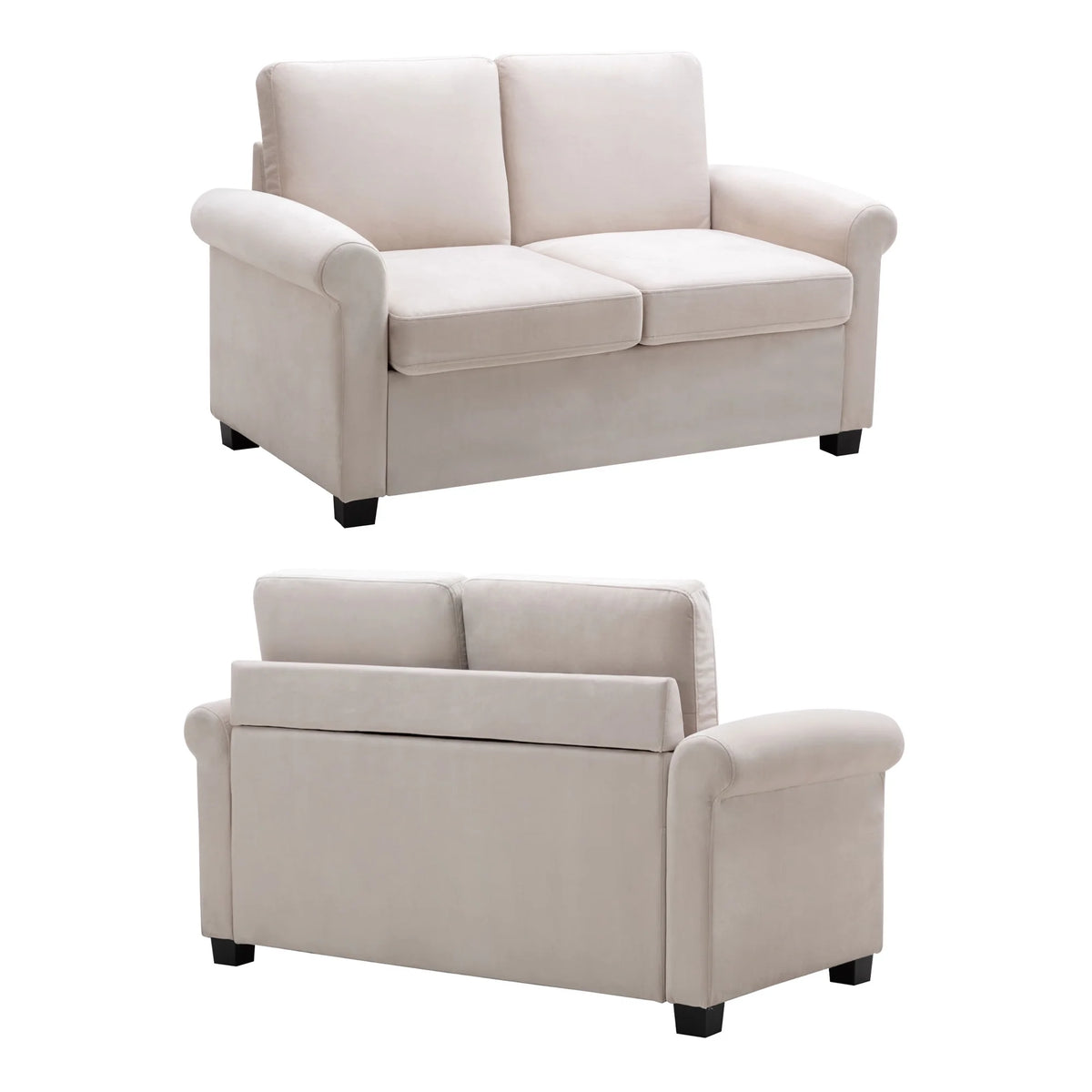 Beige Convertible Sleeper Sofa with Memory Mattress L902413