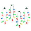 4 Pack LED Light Up Christmas Bulb Necklace F5503