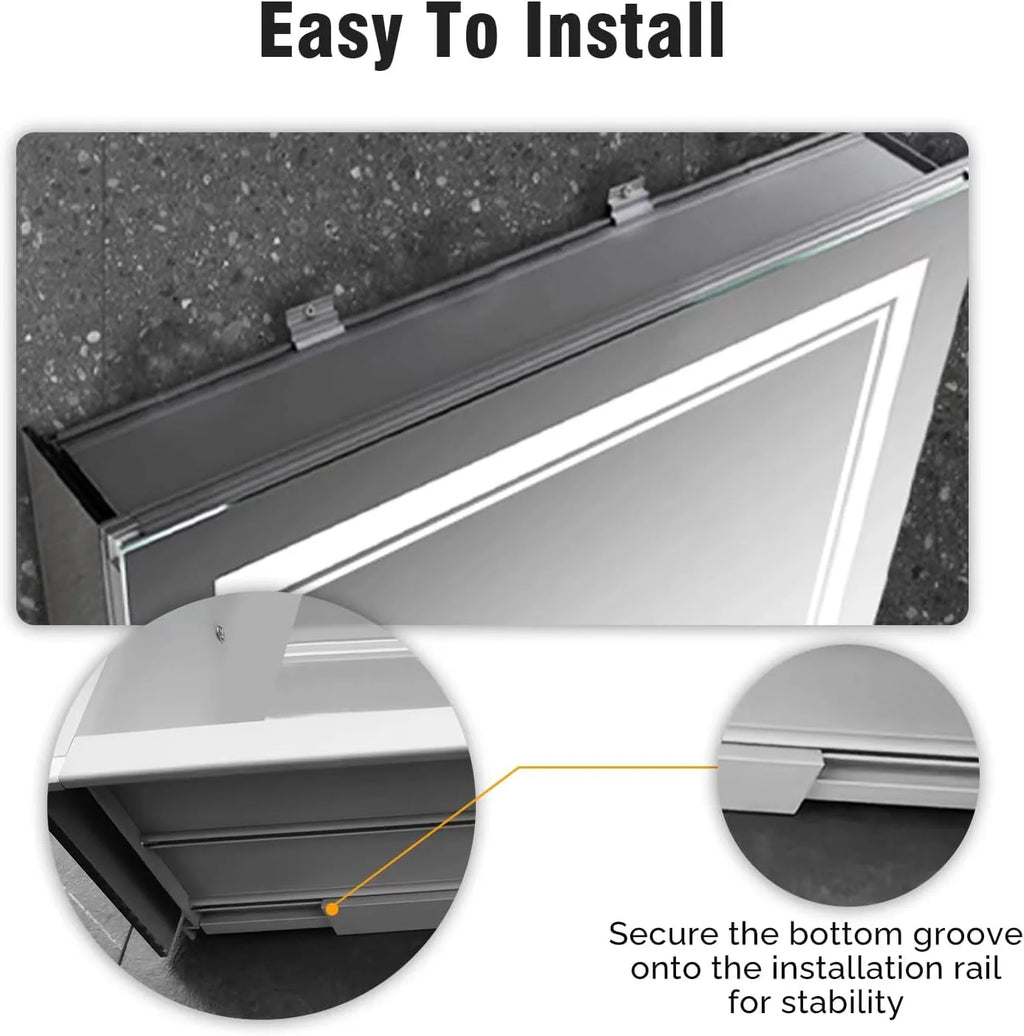 20 x 26 Inch Led Medicine Cabinet with Mirror C23731