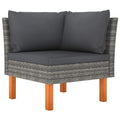 Corner Sofa Poly Rattan and Solid Eucalyptus Wood T8816