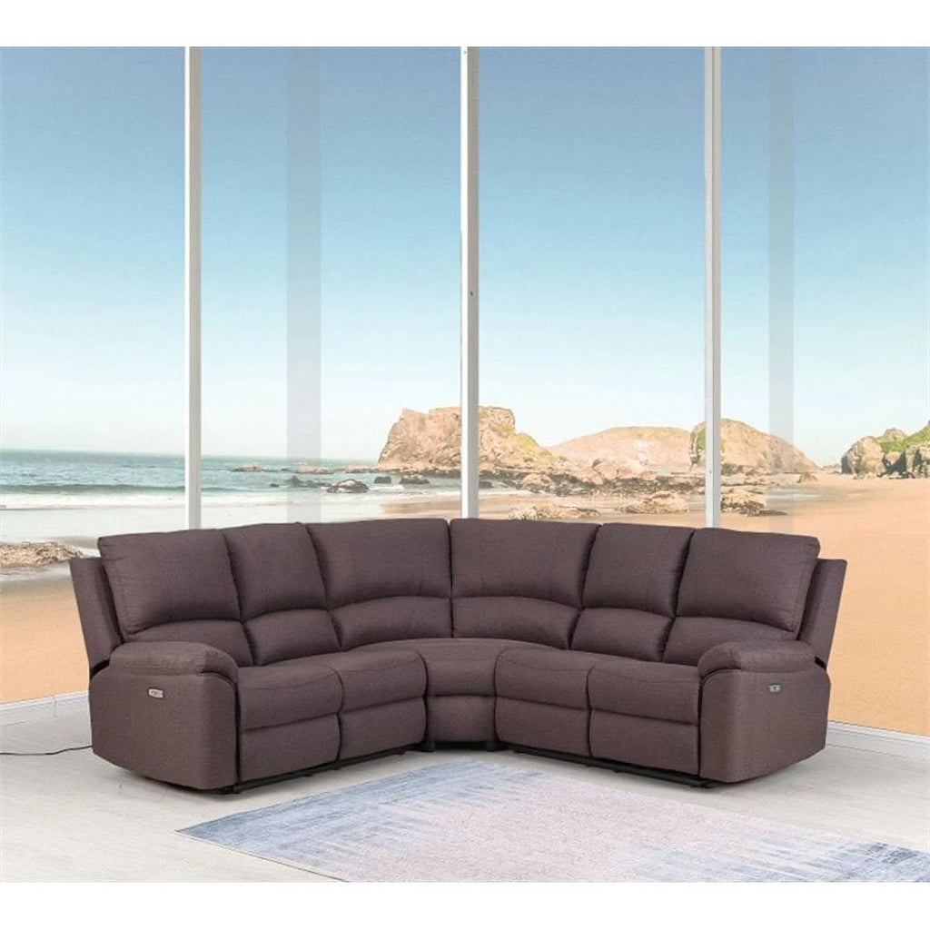 Brown Fabric Power Reclining Sectional X193167