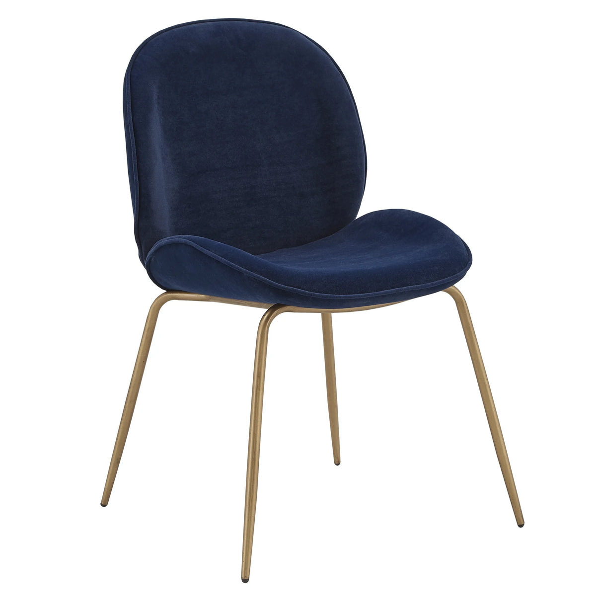 Blue Velvet Upholstered Dining Chair Set of 2 Y9363
