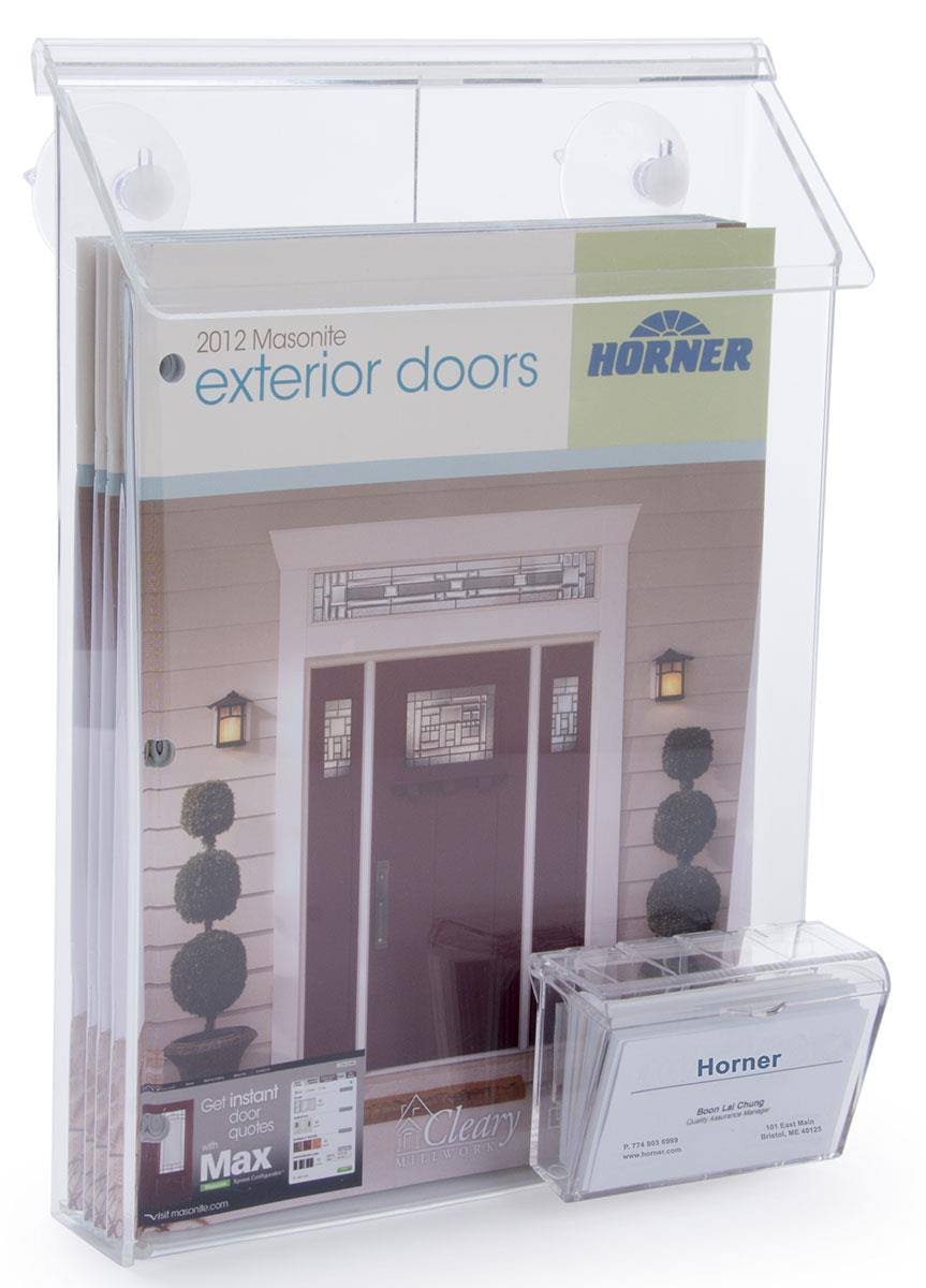 Clear Acrylic Literature Holder with Business Card Holder G5178