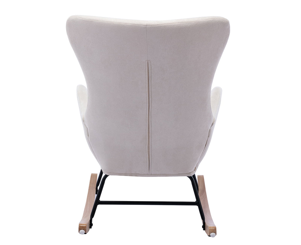 Cream Linen Wingback Rocking Chair R799456