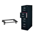 2 Piece File Cabinet and Mobile Dolly Set in Black S692
