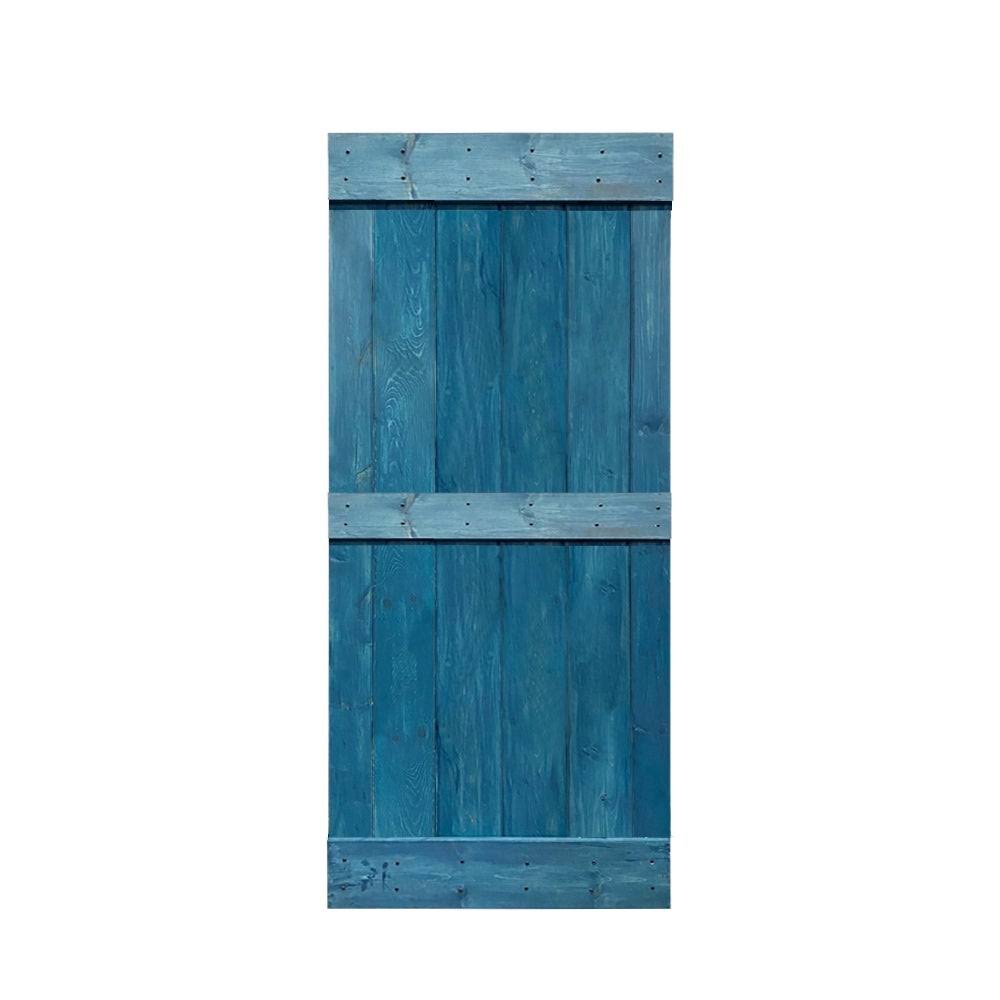 Solid Cherry Red Stained Pine Wood Interior Sliding Barn Door Slab P350