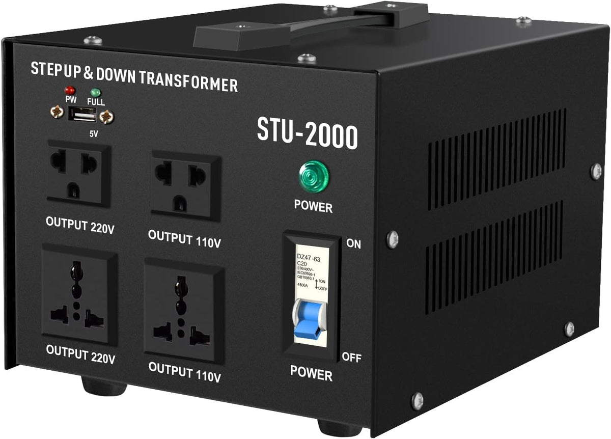 2000 Watts Power Transformer 110V to 220V with USB Charger P2632