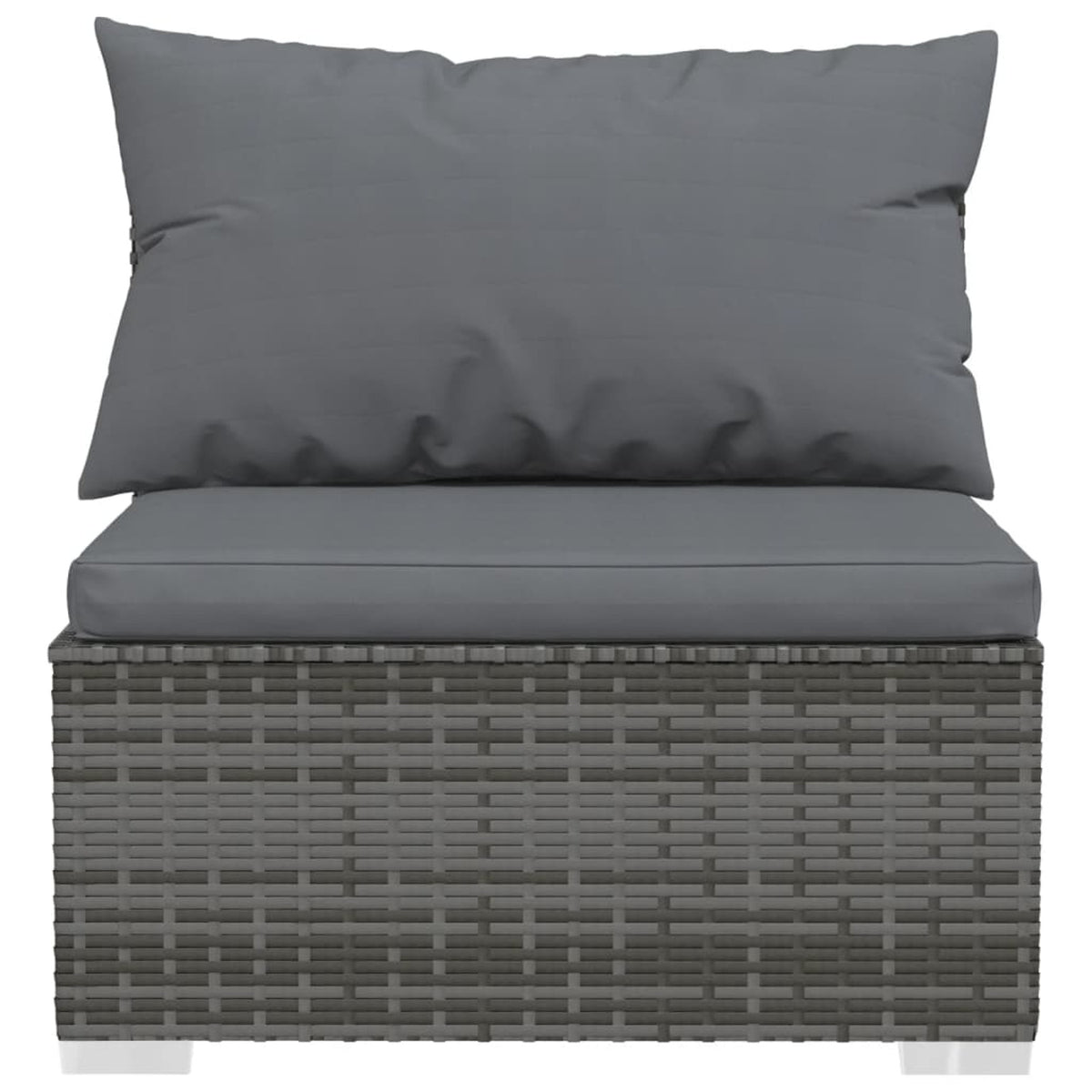 3-Seater Gray Poly Rattan Sofa with Cushions M361