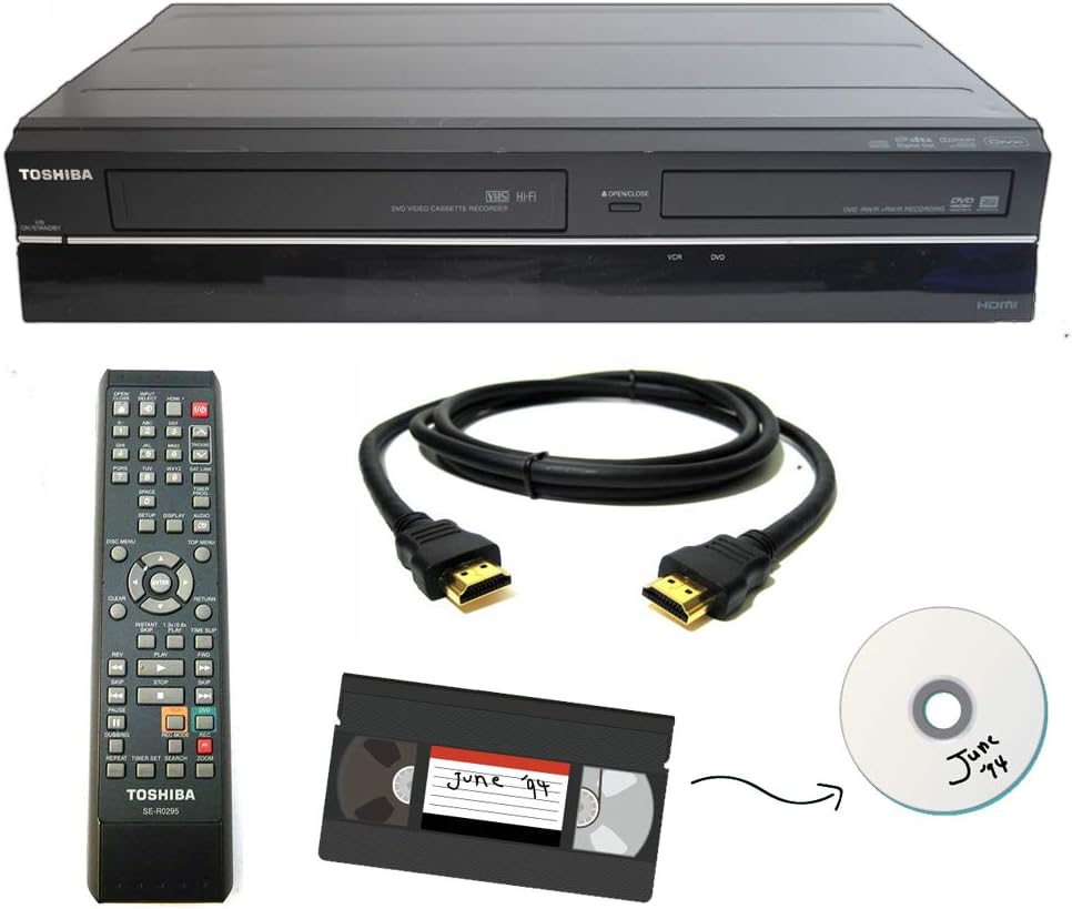 VHS to DVD Recorder VCR Combo with Remote, HDMI Y551