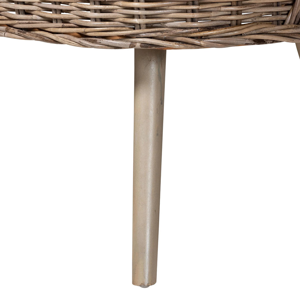 Greywashed Rattan Dining Nook Banquette Set H1292