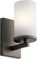 1 Light Wall Sconce with Satin Etched Cased Opal Olde Bronze Q7358