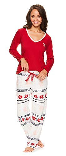 Womens Long Sleeve Shirt and Pajama Pants Sleepwear Set N5351