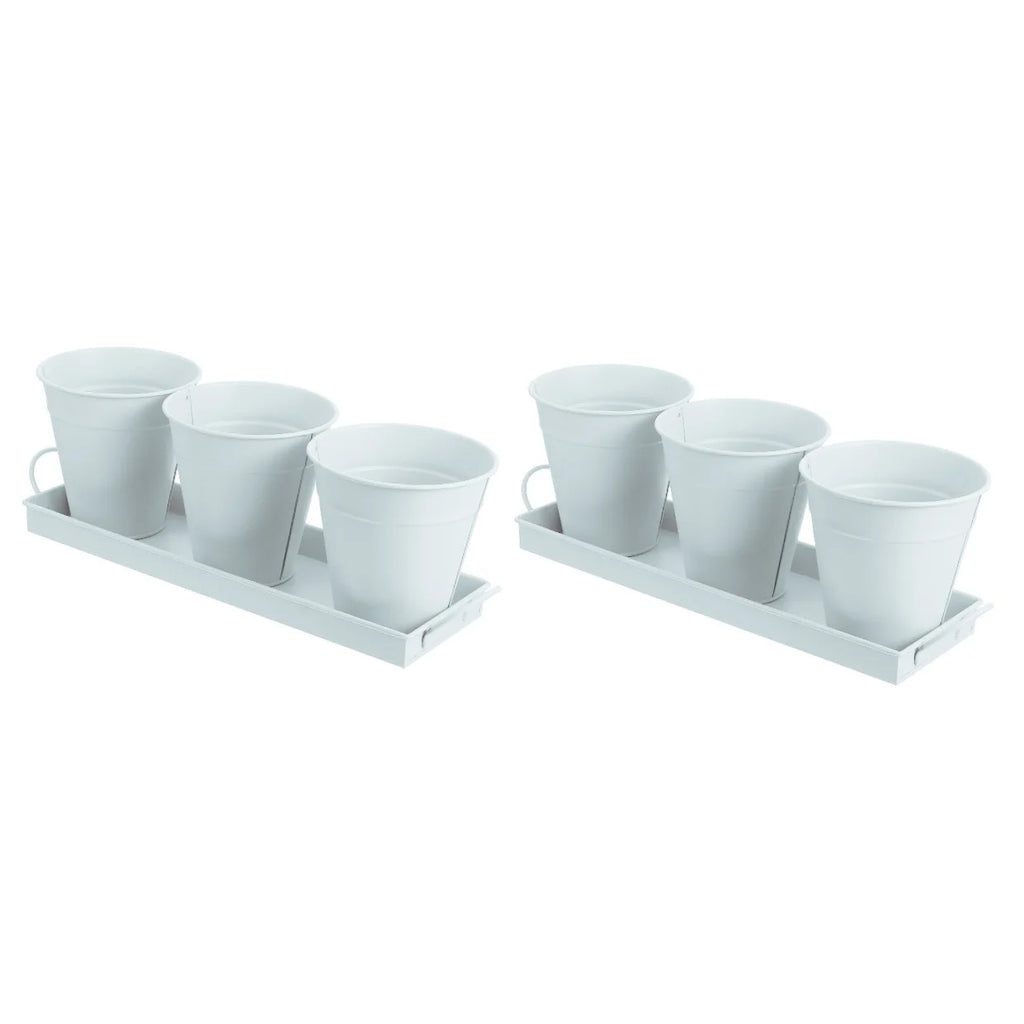 6 pcs Garden Flower Pot with 1pc Tray Q46907
