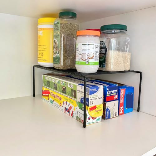 Black 2 Pack Metal Shelf Risers O38204
