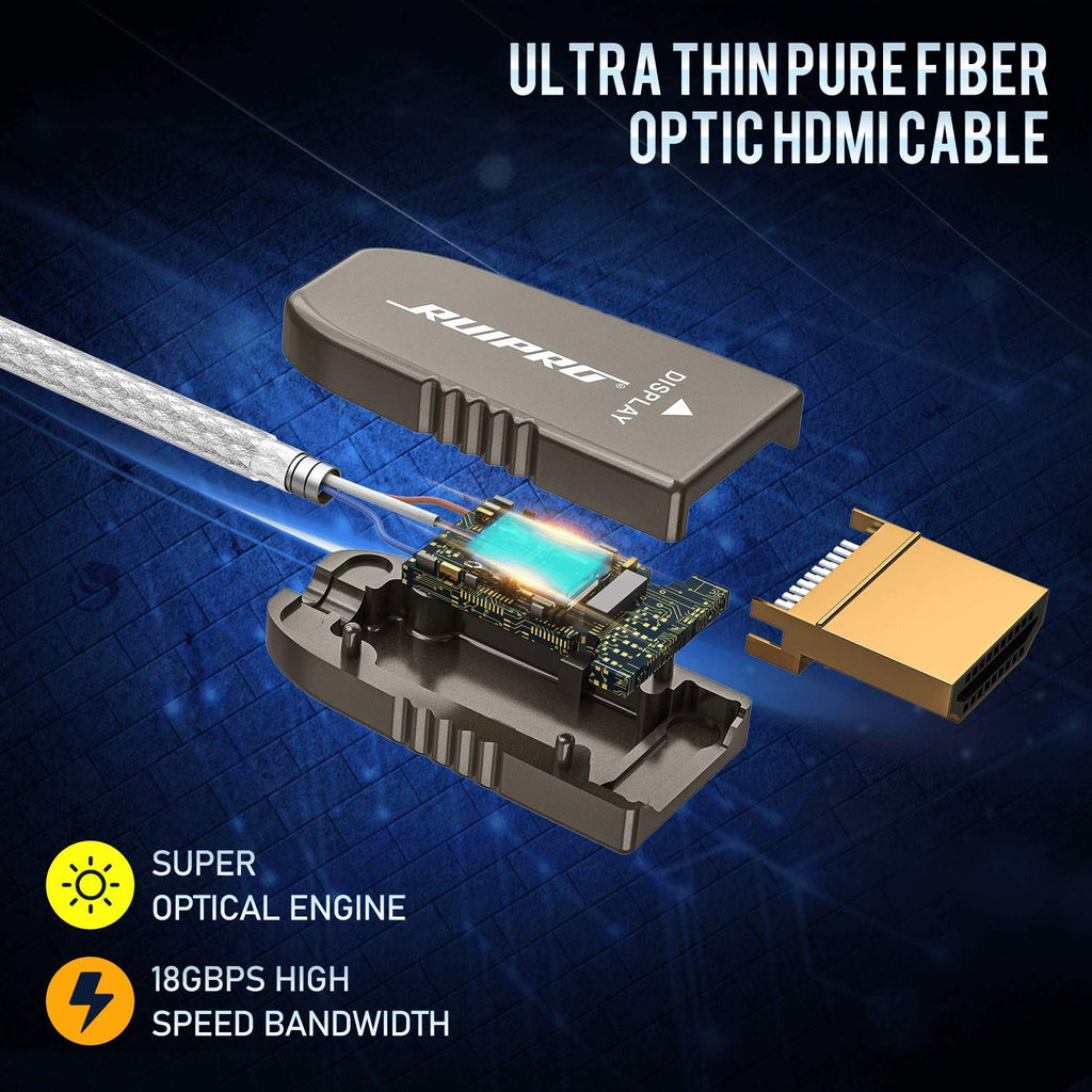 Fiber Optic HDMI Cable 40 Feet 4K60Hz 18Gbps HDR10 ARC O86686