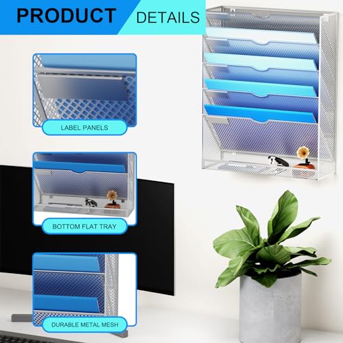 Black 10 Tier Wall Mounted File Organizer V704
