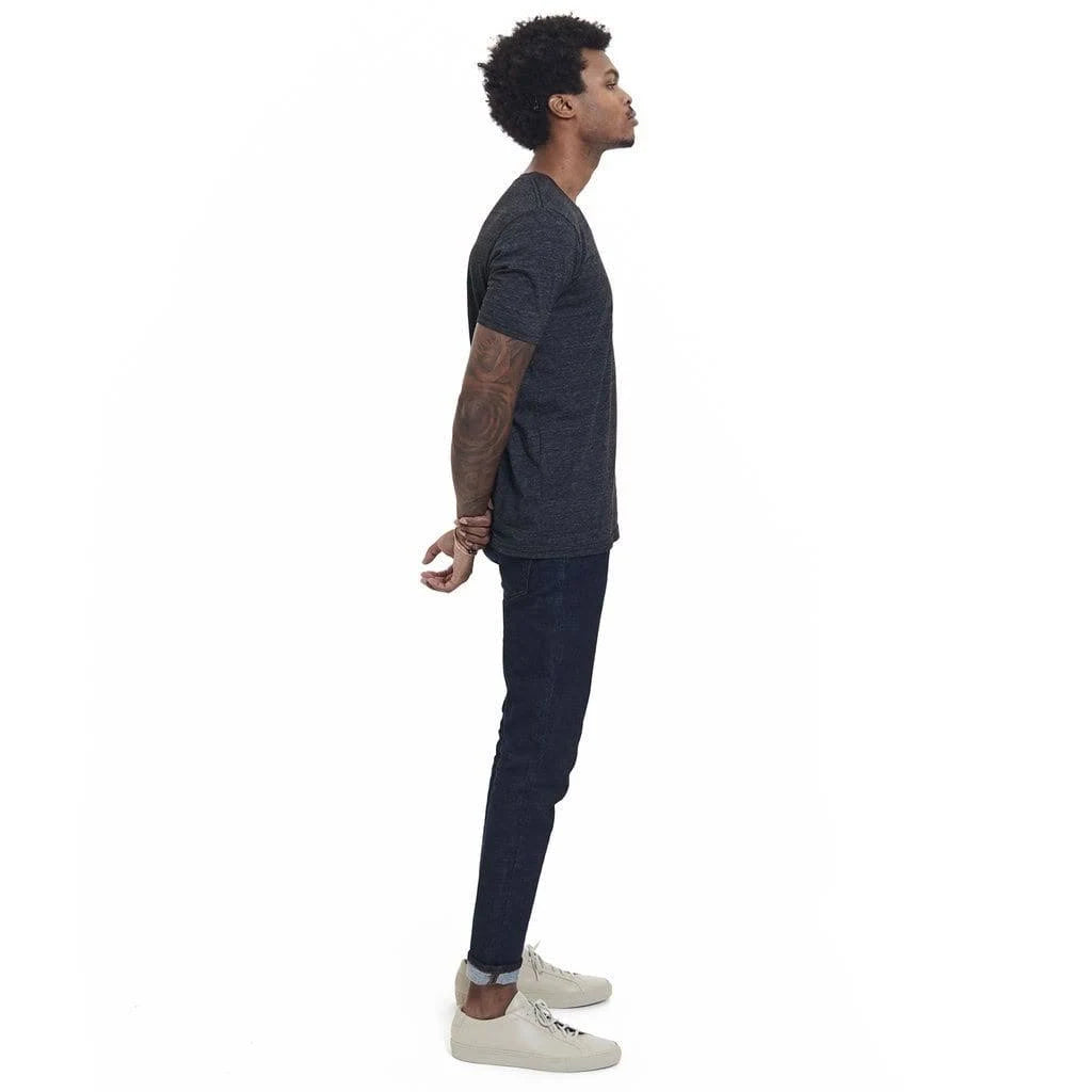 Black XXL Triblend Crew E59528