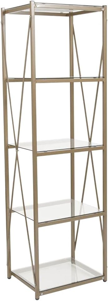 4 Shelf Glass Bookcase Z5177